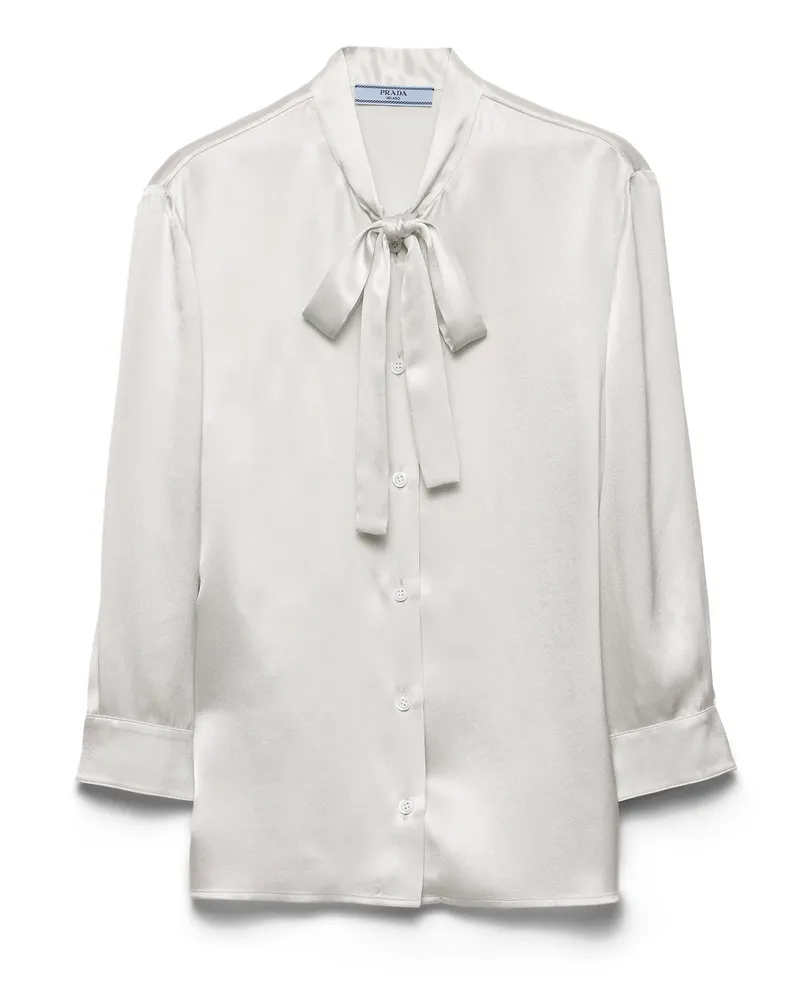 Prada Hemd Aus Satin-crêpe, Damen, Blattgrün, Größe Blattgrün