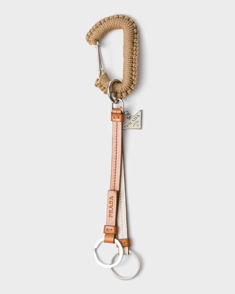 Prada Taschenanhänger aus Leder Kamelbraun