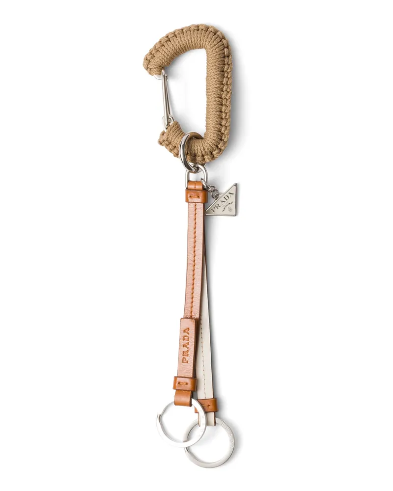 Prada Schlüsselanhänger Aus Leder, Herren, Kamelbraun Kamelbraun