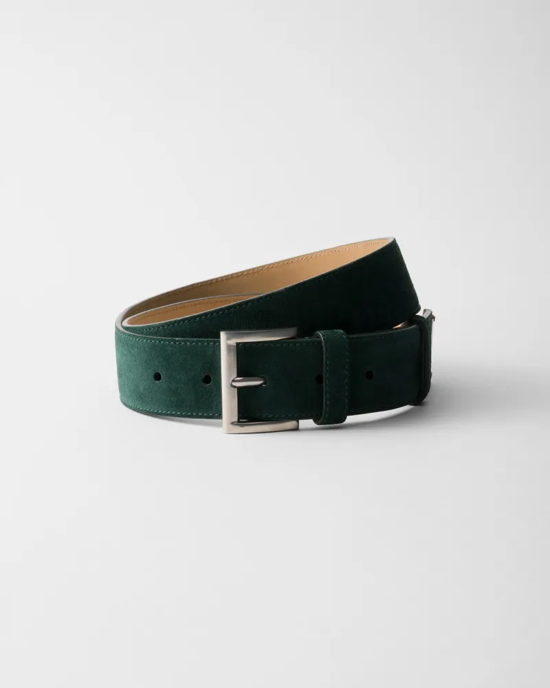 Prada Gürtel aus Wildleder Flaschengrün