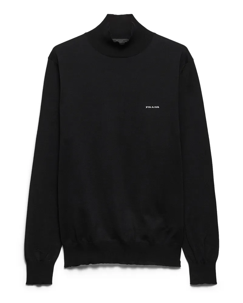 Prada Pullover Mit Schildkrötkragen Aus Baumwolle, Herren, Schwarz, Größe Schwarz