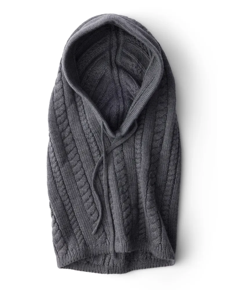 Prada Balaklava Aus Wolle, Damen, Grau Grau