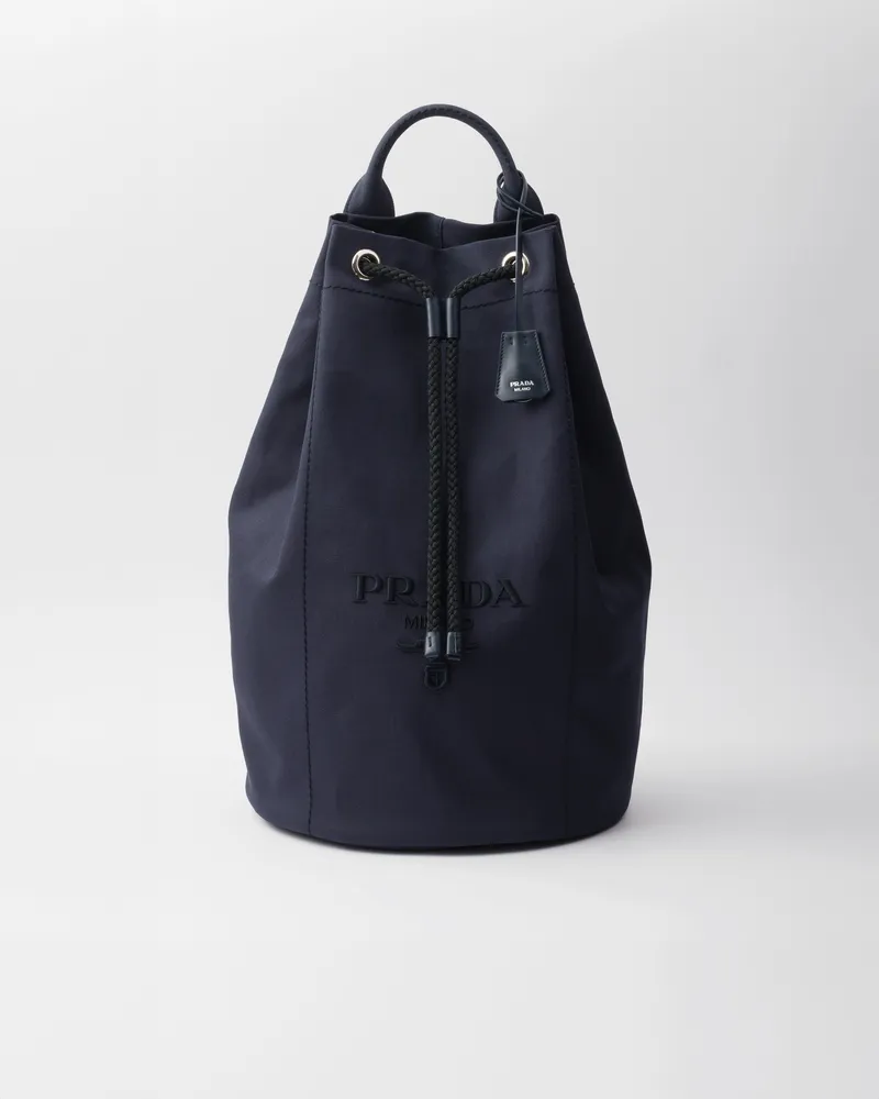 Prada Weekender aus Canvas mit Kordelzug Ostseeblau