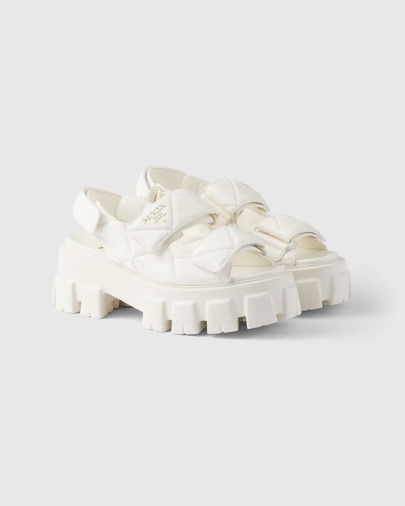 Prada Monolith Sandalen aus Nappa-Leder Elfenbein