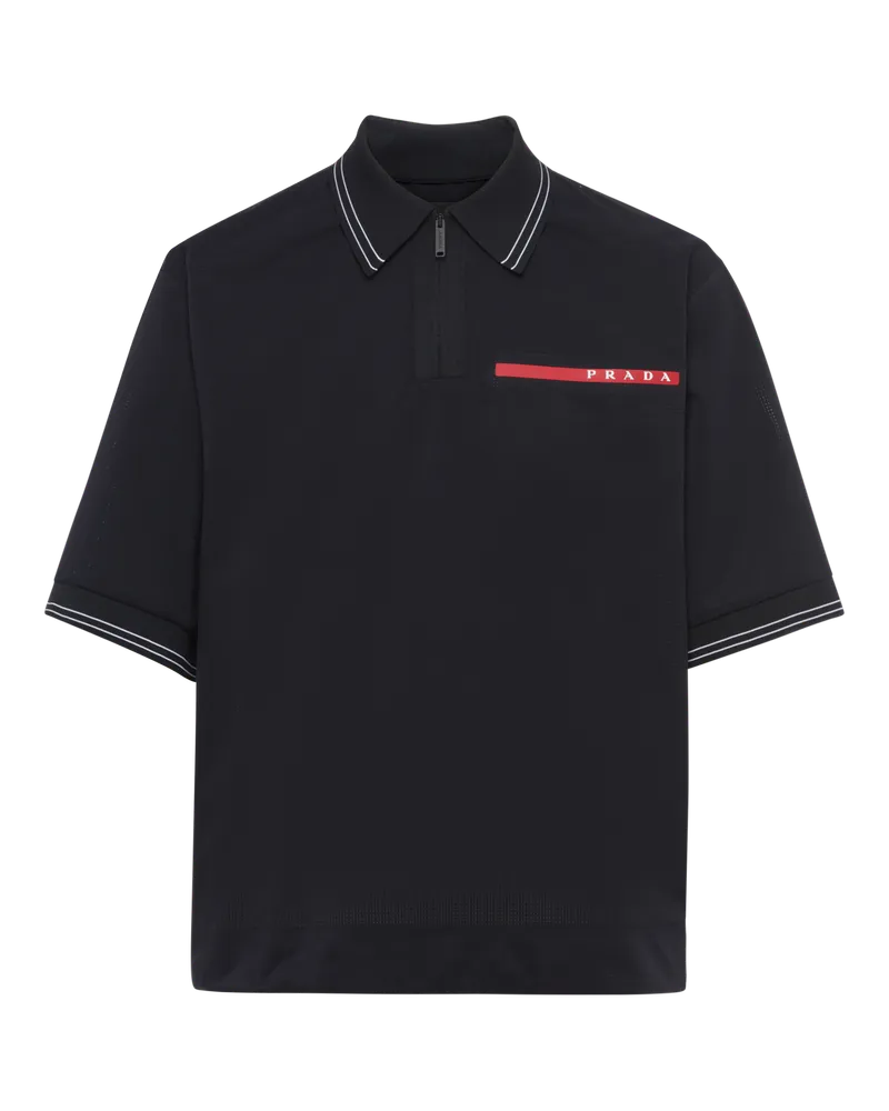 Prada Poloshirt aus Bi-Stretch Light Schwarz