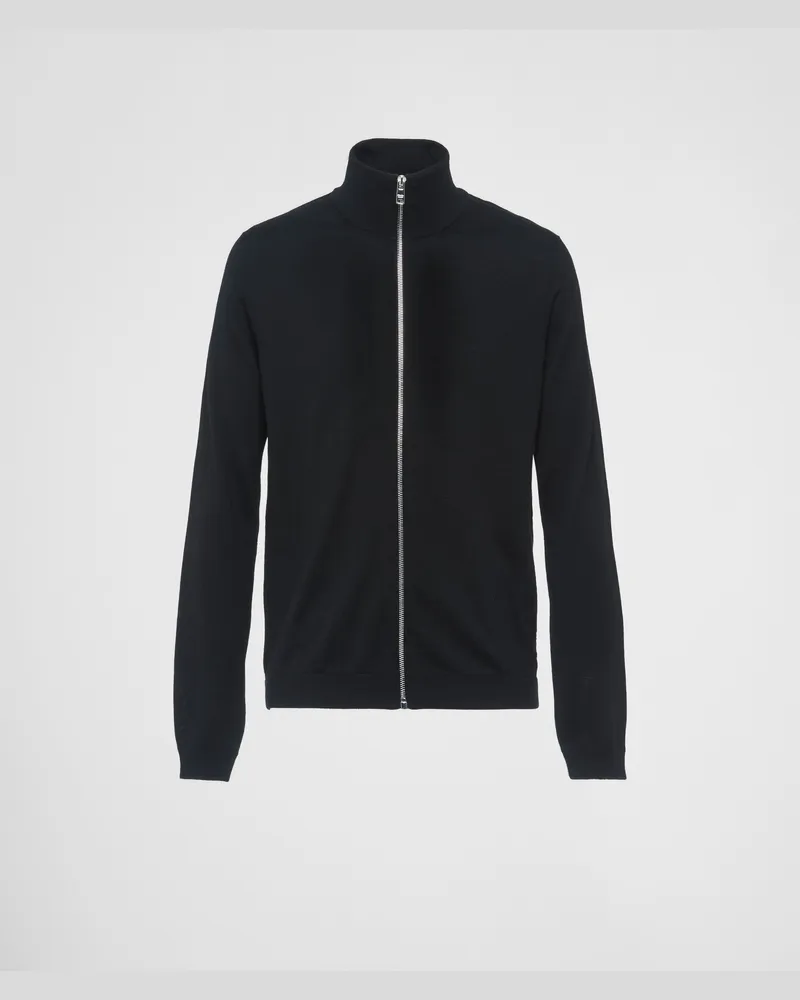 Prada Strickjacke aus Wolle Schwarz