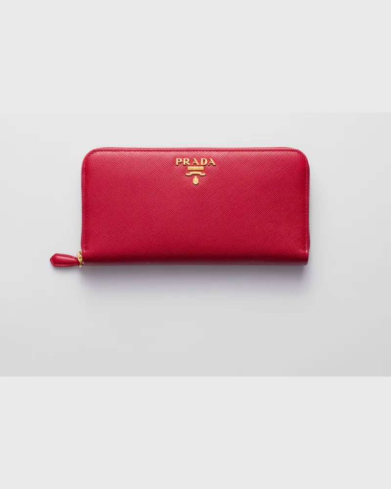 Prada Portemonnaie aus Leder Feuerrot