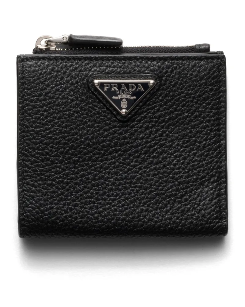 Prada Kleine Geldbörse Aus Leder, Herren, Schwarz Schwarz