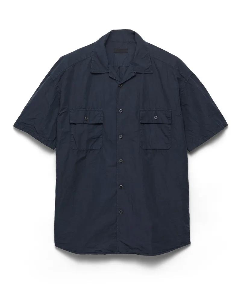 Prada Hemd Aus Baumwollmischung, Herren, Blau, Größe Blau