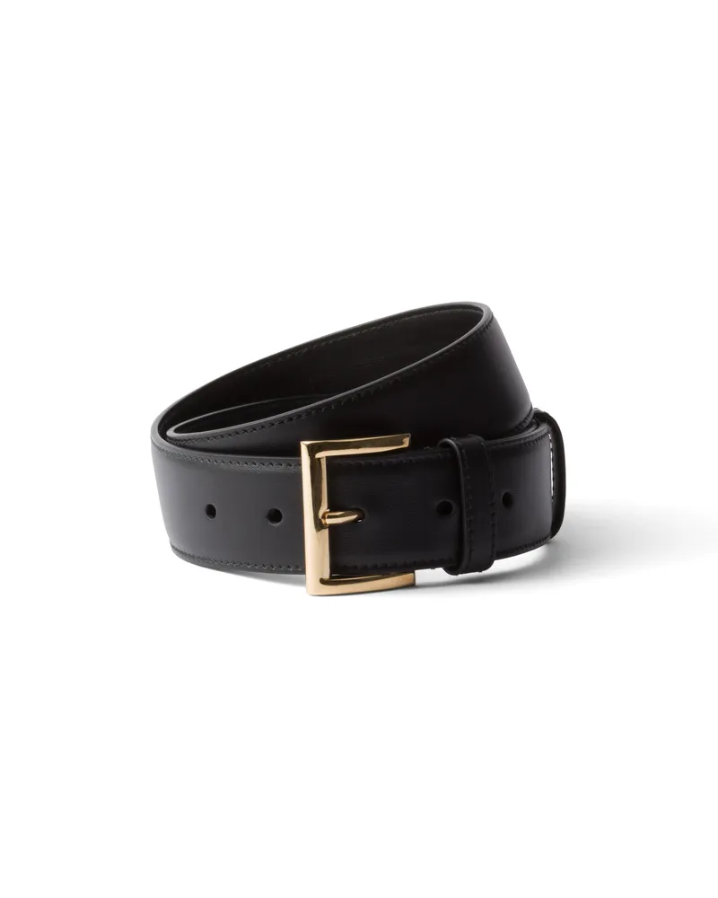 Prada Gürtel Aus Leder, Damen, Schwarz, Größe Schwarz
