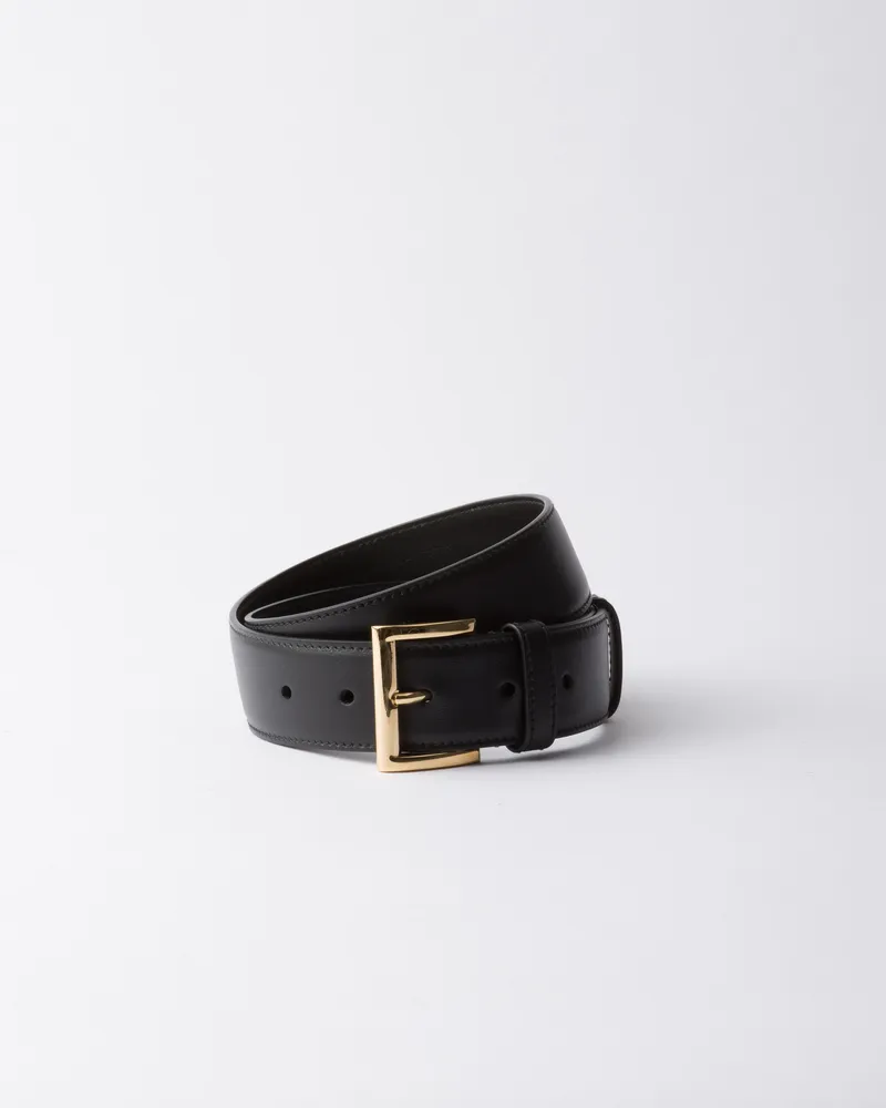 Prada Gürtel Aus Leder, Damen, Schwarz, Größe Schwarz