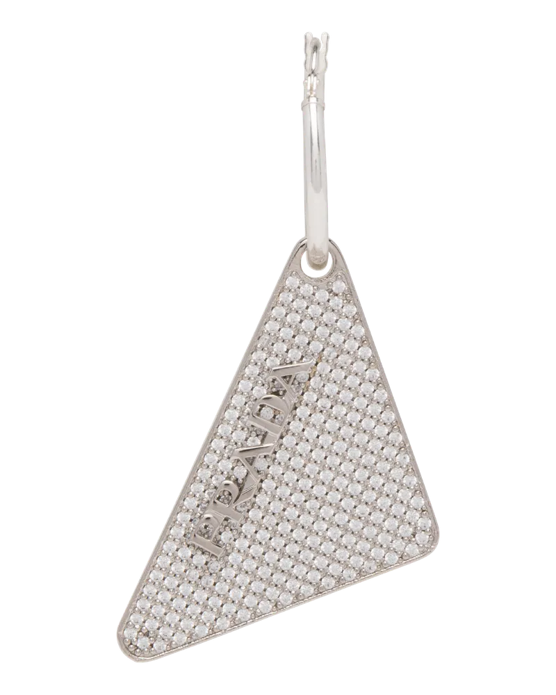 Prada Crystal Logo Jewels linker Ohrring Kristall