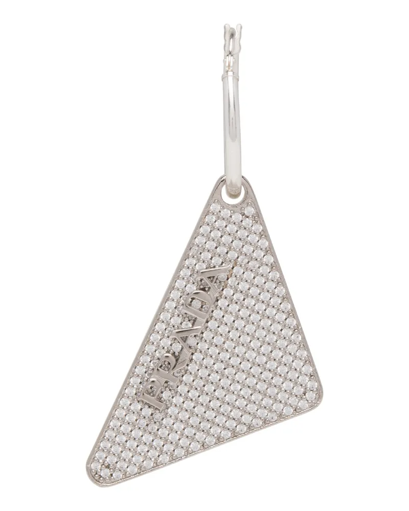 Prada Crystal Logo Jewels Linker Ohrring, Damen, Kristall Kristall