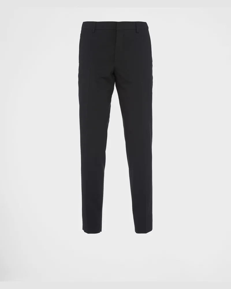 Prada Hose aus leichter Wolle mit Stretch Schwarz