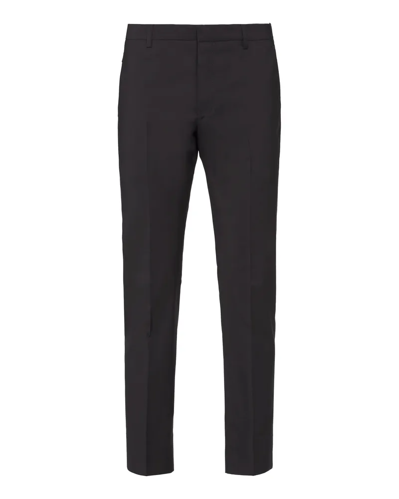 Prada Hose Aus Leichter Wolle Mit Stretch, Herren, Schwarz, Größe Schwarz