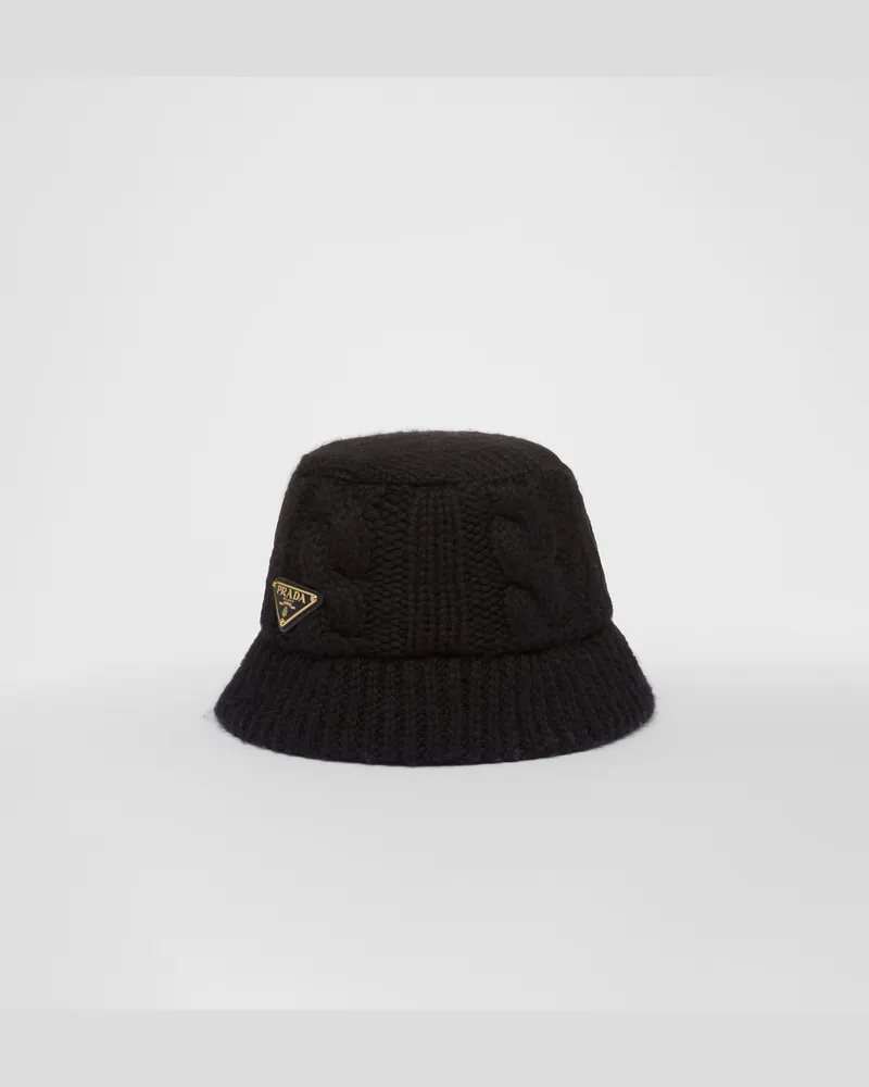 Prada Fischerhut aus Wolle Schwarz
