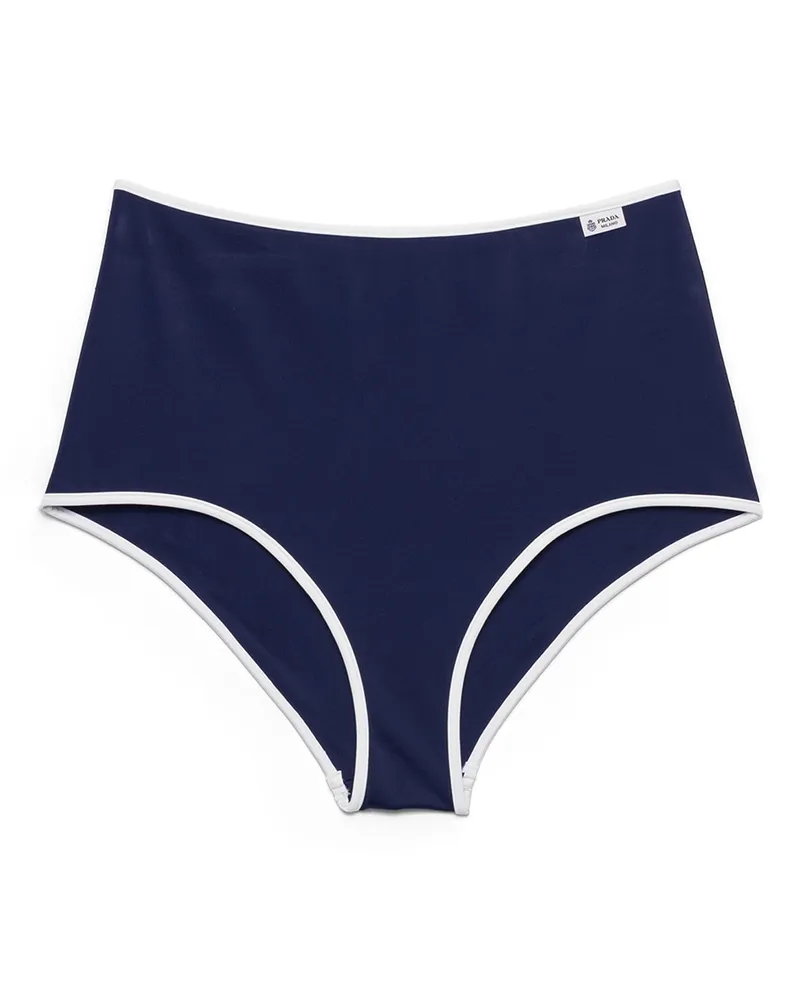Prada Jersey-bikini-slip, Damen, Blau/weiss, Größe Blau
