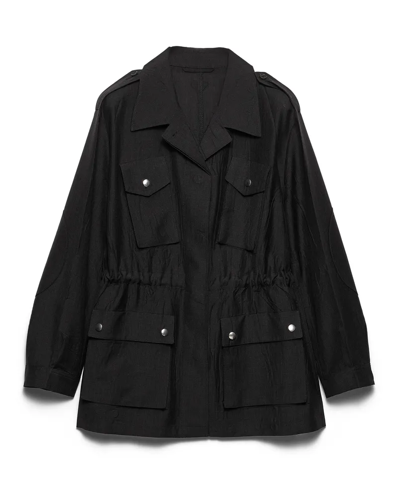 Prada Garment-dyed Jacke Aus Kid Mohair, Damen, Grau, Größe Grau