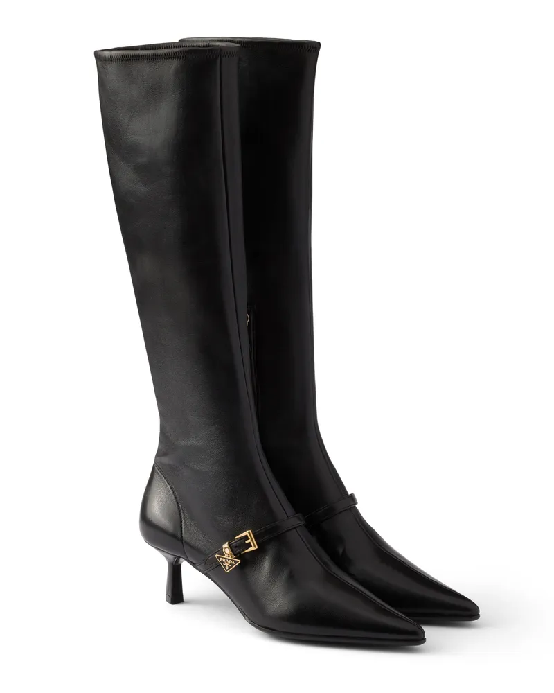 Prada Stiefel Aus Stretch-nappaleder, Damen, Schwarz, Größe Schwarz