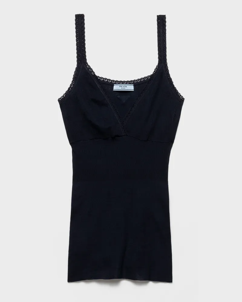 Prada Top aus Baumwolle Blau