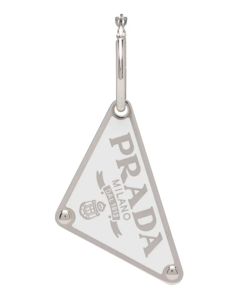 Prada Symbole Rechter Ohrhänger, Damen, Weiss Weiss