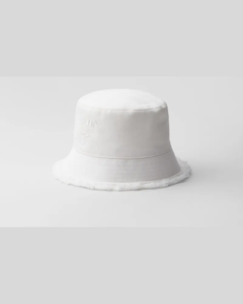 Prada Fischerhut aus Drill Weiss