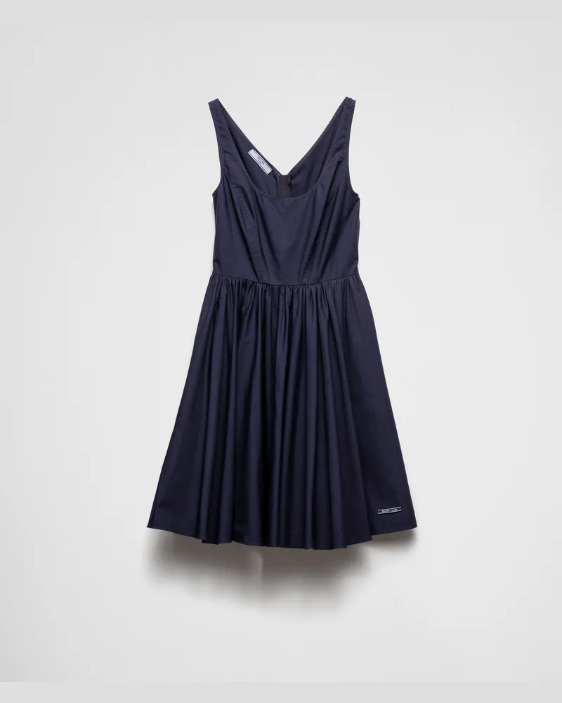 Prada Kleid aus Baumwoll-Canvas Blau