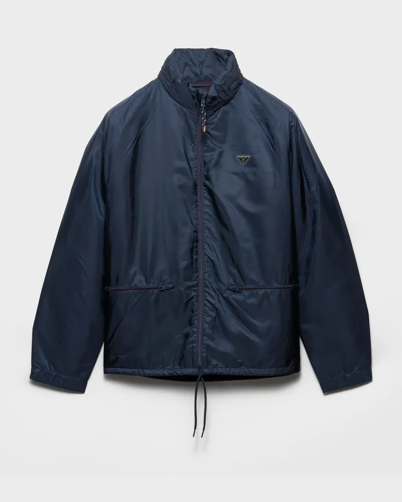 Prada Kapuzenjacke aus Re-Nylon Marineblau