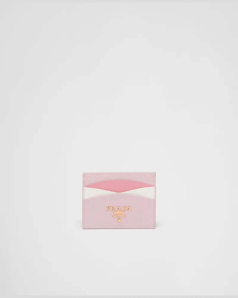 Prada Kreditkartenetui aus Saffiano-Leder Alabaster