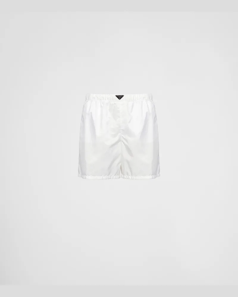 Prada Badehose aus Re-Nylon Weiss
