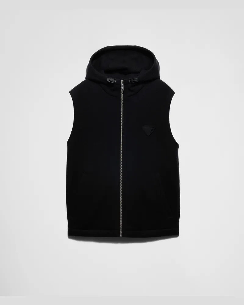 Prada Weste aus Wolle und Kaschmir Schwarz