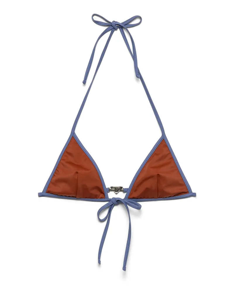 Prada Bikini-oberteil Aus Jersey, Damen, Rost/avionik, Größe Rost