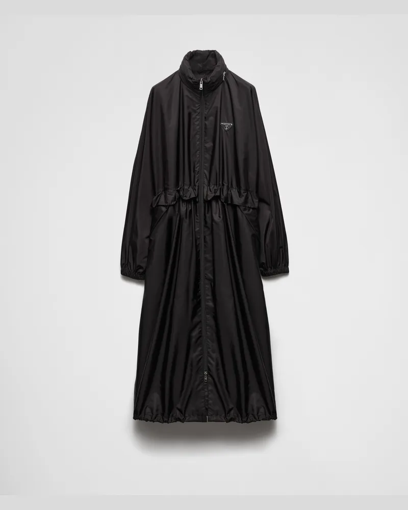Prada Regenmantel aus leichtem Re-Nylon Schwarz