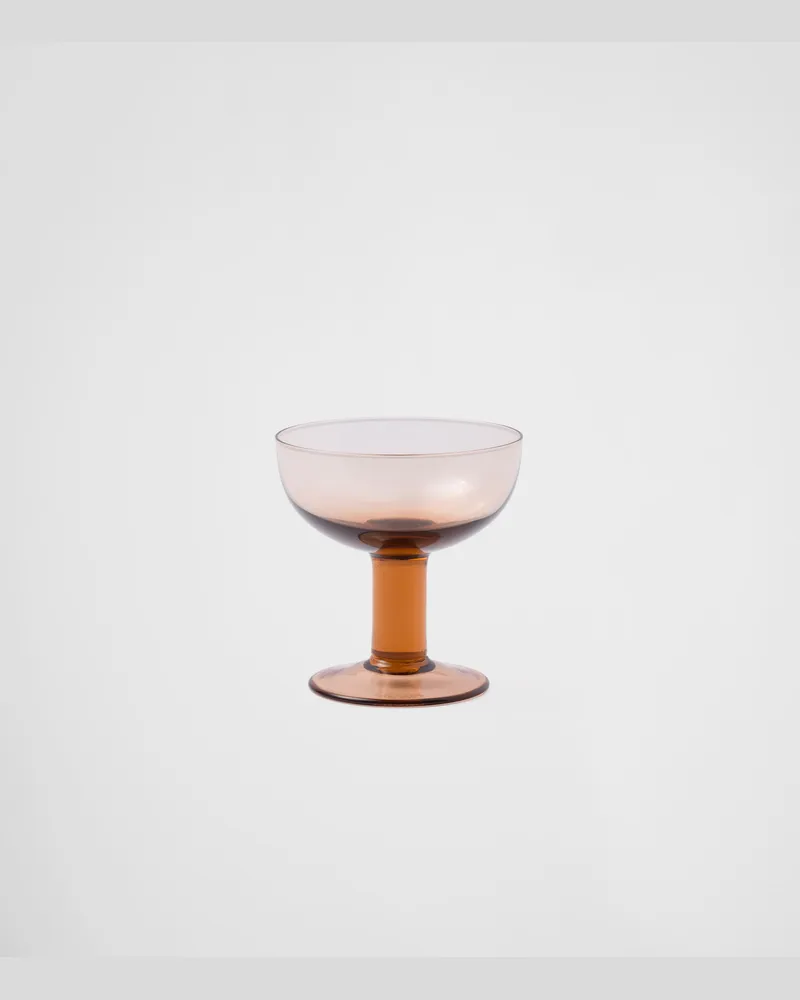 Prada Set mit zwei Champagner-Coupe-Gläsern aus Kristall – Plinth Onyx