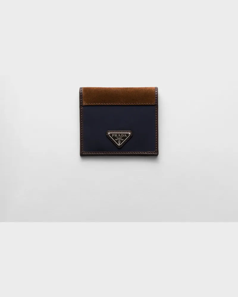 Prada Geldbörse aus Re-Nylon und Leder Blau