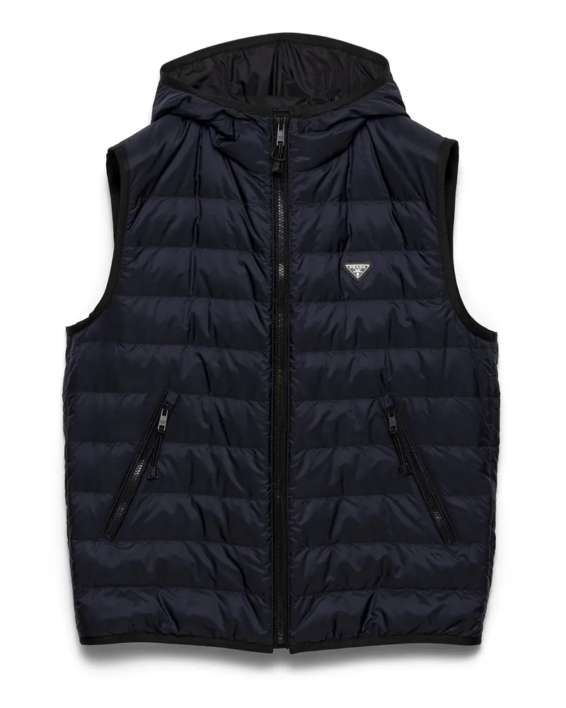 Prada Daunenweste Aus Re-nylon, Herren, Blau, Größe Blau