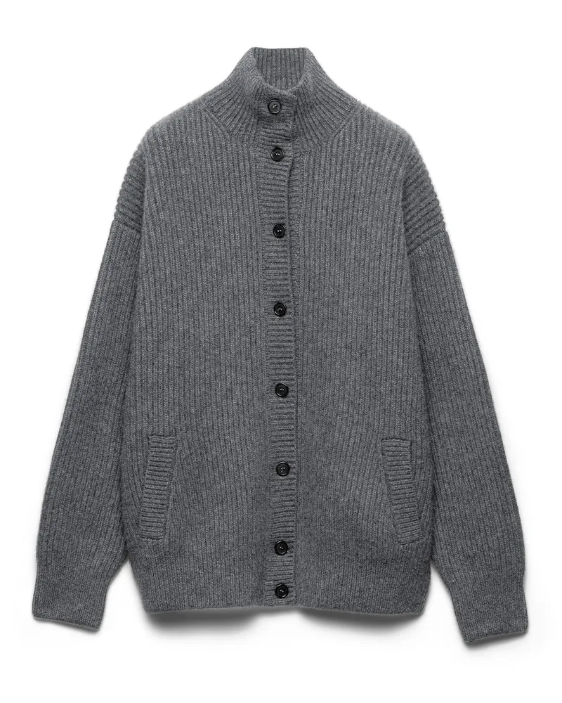 Prada Strickjacke Aus Kaschmir, Damen, Schiefergrau, Größe Schiefergrau