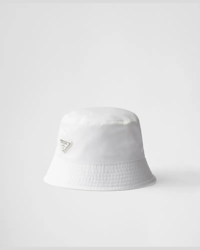 Prada Fischerhut aus Re-Nylon Weiss