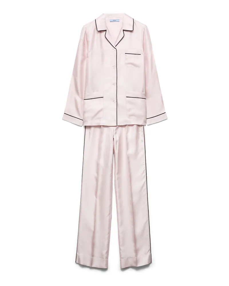 Prada Pyjama Aus Seidentwill, Damen, Blütenrosa, Größe Blütenrosa