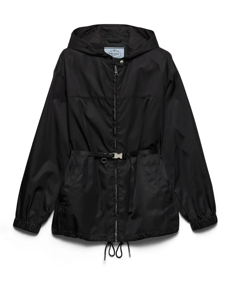 Prada Blousonjacke Aus Re-nylon, Damen, Schwarz, Größe Schwarz