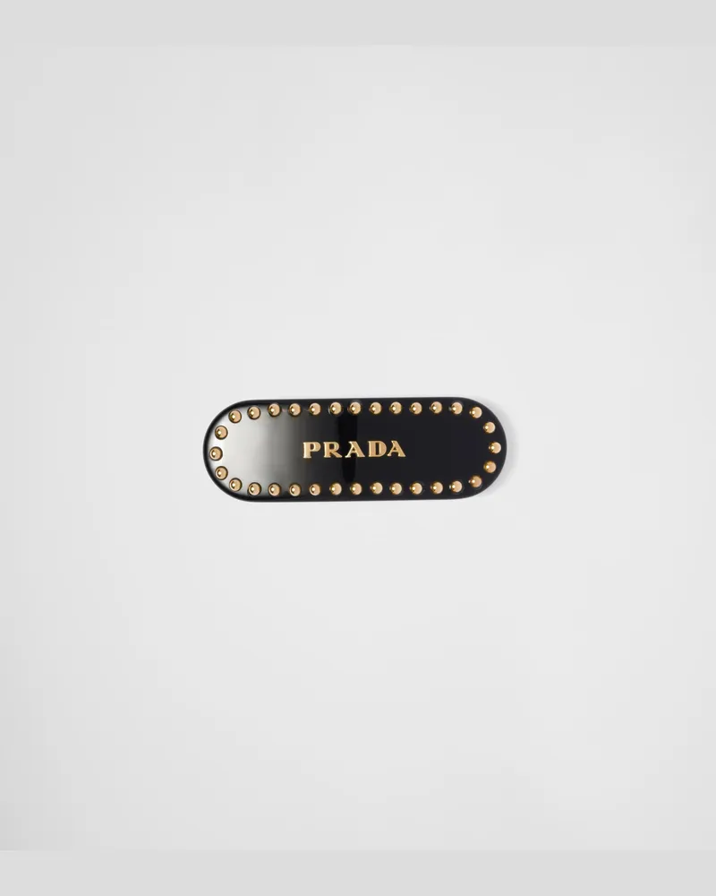 Prada Haarspange aus Plexiglas Schwarz