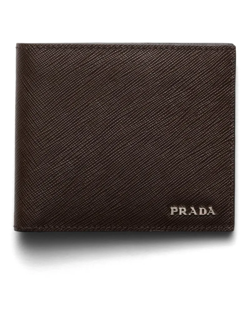 Prada Portemonnaie Aus Leder, Herren, Kaffeebraun/ostseeblau Kaffeebraun