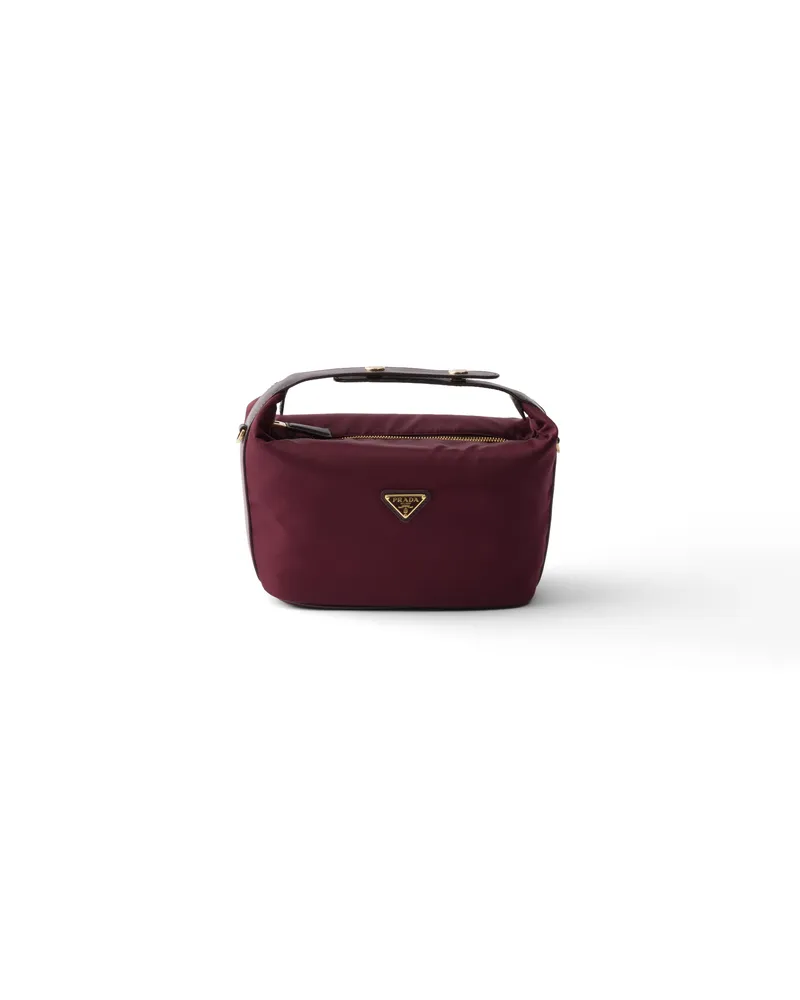 Prada Mini Bag Aus Re-nylon, Damen, Burgunderrot Burgunderrot