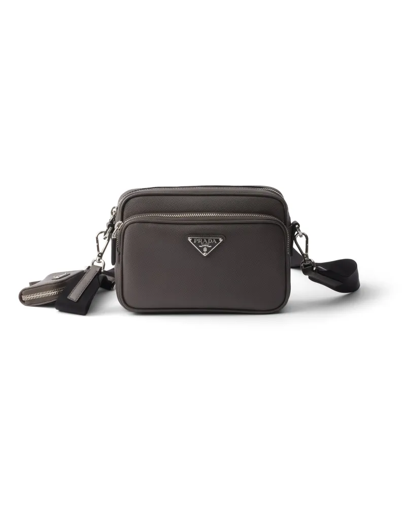 Prada Schultertasche Aus Saffiano-leder, Herren, Bambus/korkbeige Bambus