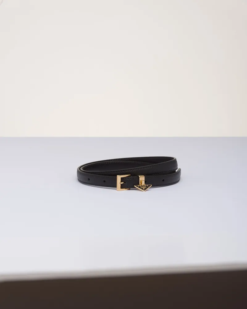 Prada Gürtel Aus Saffiano, Damen, Schwarz, Größe Schwarz
