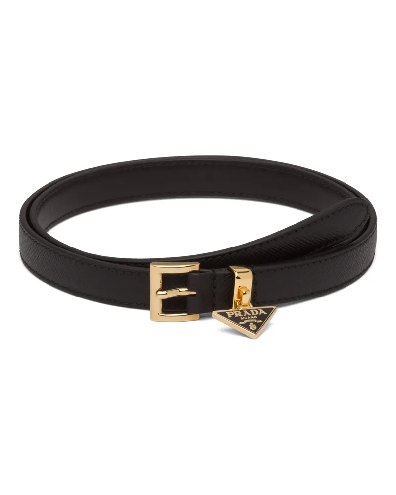 Prada Gürtel Aus Saffiano, Damen, Schwarz, Größe Schwarz