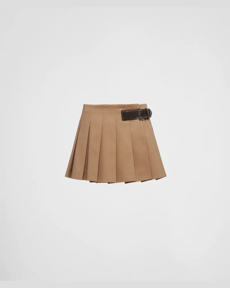 Prada Minirock aus Gabardine Khaki