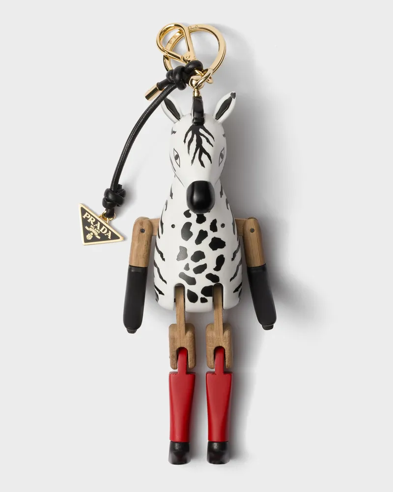 Prada Tier-Schlüsselring-Anhänger mit Metallring Bunt