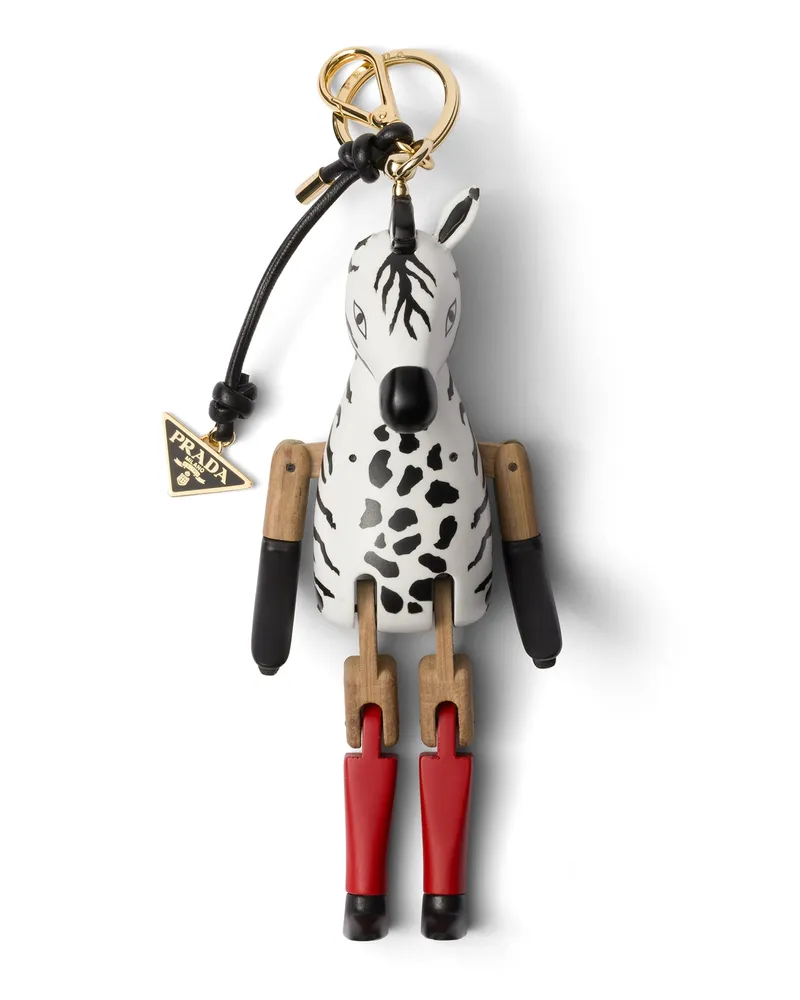 Prada Tier-schlüsselring-anhänger Mit Metallring, Damen, Bunt Bunt