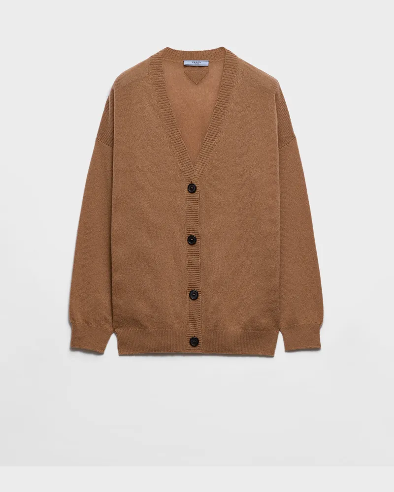 Prada Strickjacke aus Kaschmir Kamelbraun